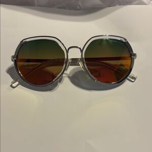 Michael Kors MK 1034 Ibiza Sunglasses Clear with Gradient Mirror Lenses